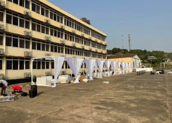 SKD Stadium hotel building in Paynesville, Liberia, amid Senate investigation over a 25-year lease agreement