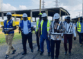LERC officials inspect LEC’s Bushrod thermal plant and solar project for dry-season readiness.
