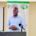 Harold Aidoo of Integrity Watch Liberia speaks during a budget oversight training for lawmakers in Monrovia.