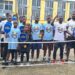Liberia’s pickleball athletes and coaches pose after a training session ahead of the West Africa Regional Championship in Accra, Ghana