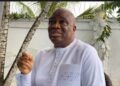 Simeon Freeman speaking during an interview criticizing Liberia’s national budget