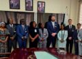 Liberian Foreign Minister Sara Beysolow Nyanti and U.S.-backed investor delegation during high-level energy talks at the Ministry of Foreign Affairs in Monrovia.