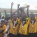 Mount Zion Christian Academy players celebrate winning football and kickball championships at the inaugural “Who Owns 72nd” tournament in Monrovia.