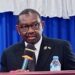 Liberia’s Justice Minister Cllr. N. Oswald Tweh delivers remarks urging African law students to defend constitutionalism, judicial integrity and unity