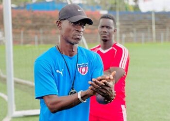 Grand Bassa head coach Muctaar Fofana during training ahead of the National County Sports Meet clash against Grand Cape Mount.