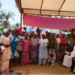 Leymah Gbowee and community members attend the dedication of the new Sisters Place Girls’ Empowerment Center dormitory in Melekie Town, Bong County