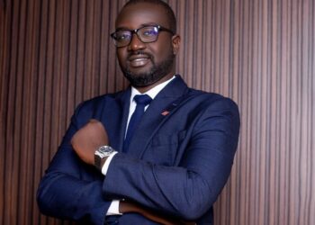 Habib Dia, managing director of SUNU Assurances Liberia, poses for an official portrait following his election as ECOWAS Brown Card chairman