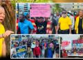 A collage showing STAND protest leaders and demonstrators marching with placards as the group declares it will defy police orders and proceed with the December 17 protest at the Executive Mansion.