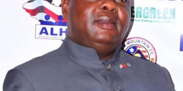 Cllr. Bornor M. Varmah, President of the Liberian National Bar Association, speaking at Human Rights Day 2025, delivering a keynote message on justice and human dignity.