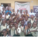 Students and staff of Maretha International Preparatory School pose during the launch of Intellectual Property Day aimed at promoting awareness of intellectual property rights