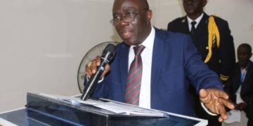 Chief Justice Yarmie Q. Gbeisay speaking at the Liberia National Bar Association convention, warning of rising threats to judicial independence