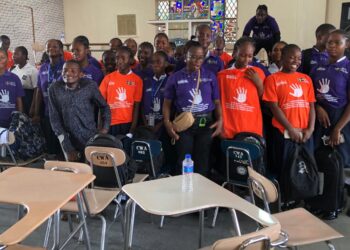 Students at the College of West Africa attend CENTAL’s awareness session on digital violence during the 16 Days of Activism