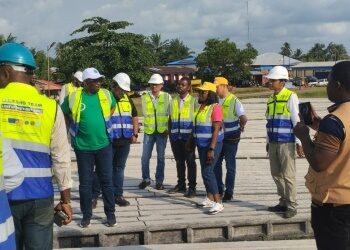 EU, NAO and RREA assessment team inspecting Light Up South East electrification works in Buchanan