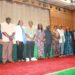 Dignitaries and private-sector leaders standing on stage during the 2025 Liberia MSME Conference where the LIFT Project was formally recognized for its contributions to SME finance and market access