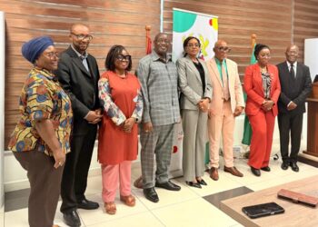 A delegation of NEC-Liberia, lawmakers, Law Reform Commission, and UNDP officials pose for a group photo after returning from a study tour on electoral reforms in Ghana