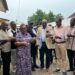 Sen. Darius Dillon, Leymah Gbowee, Nyonblee Karnga-Lawrence and officials cut the ribbon during the dedication of the new recovery annex in Paynesville.