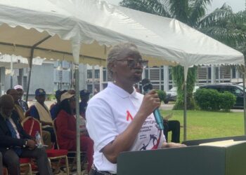 Dr. Cecelia Nuta speaks at Liberia’s World AIDS Day 2025 event on Capitol Hill, calling for domestic financing and stronger community-led HIV interventions.