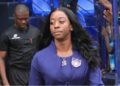 Benita Whitney Urey arrives at football venue during Shaita Angels FC match