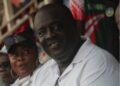 Youth and Sports Minister Jeror Cile Bangalu at the SKD Sports Complex during the National County Sports Meet