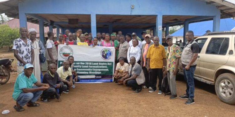 GRAND CAPE MOUNT COUNTY, Liberia — Community Sustainable Development Platform, working alongside Women & Youth Development International, has convened a high-level coordination meeting with traditional leaders, local authorities and neighboring communities of Weilor Town, marking a major step forward in the Customary Land Formalization process in Grand Cape Mount County. The meeting, held Sunday as part of Phase I of the CLF process, centered on community self-identification — a legally mandated requirement for communities seeking formal recognition of customary land ownership under Liberia’s 2018 Land Rights Act. Building Consensus, Preventing Conflict The gathering brought together elders, women and youth leaders, persons with disabilities, representatives of surrounding communities and land governance actors. Organizers said the inclusive approach was aimed at strengthening coordination, promoting transparency and reducing the risk of land-related disputes as the process moves forward. Introducing the initiative, CSDP Team Lead Alfred B. Kiawu formally unveiled the project, titled Supporting Communities for Inclusive Land Governance. He said the effort is being jointly implemented by CSDP, WYDI and the people of Weilor Town. Kiawu disclosed that the project is currently being carried out without direct donor funding, relying instead on community commitment and collaboration among local organizations, while engagements with development partners and donors continue to secure support for the full completion of the CLF process. Legal Framework Explained Frank M. Sheriff, the county land administrator of the Liberia Land Authority, provided a detailed presentation on the CLF process and its legal foundation. He explained key provisions of the Land Rights Act, including Liberia’s four categories of land ownership and the rights of customary land-owning communities. Sheriff also highlighted safeguards for women, youth and vulnerable groups, conflict-prevention mechanisms built into the law, and the complementary roles played by traditional leaders and local authorities in securing and managing customary land rights. Government Backs the Process Grand Cape Mount County Superintendent Folley Kiatamba commended CSDP and WYDI for supporting Weilor Town, describing the CLF process as the only lawful pathway for communities to secure customary land ownership. He urged residents of Weilor Town and neighboring villages to actively engage in the process through awareness and capacity-building activities, stressing that broad participation is essential to its success. Kiatamba pledged his full support for the initiative and assured participants that the Liberia Land Authority, through the county land administrator, would provide continuous technical guidance throughout the process. The coordination meeting reaffirmed strong stakeholder commitment to inclusive land governance, peaceful coexistence and secure land tenure, placing Weilor Town on a clear and lawful path toward formal recognition of its customary land rights. convened high-level