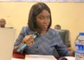 LACC Chairperson Cllr. Alexandra Zoe speaking during a House committee hearing in Liberia
