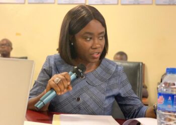 LACC Chairperson Cllr. Alexandra Zoe speaking during a House committee hearing in Liberia