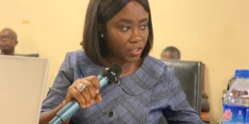 LACC Chairperson Cllr. Alexandra Zoe speaking during a House committee hearing in Liberia