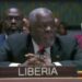 Liberia’s UN Ambassador Lewis G. Brown addresses the UN Security Council during discussions on Venezuela