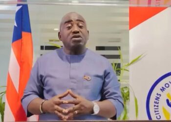 Citizen Movement for Change leader Musa Bility delivers a New Year national address in Monrovia