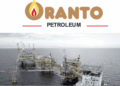 Oranto Petroleum logo above an offshore oil platform as Senegal revokes the company’s COS license while Liberia ratifies Oranto production-sharing contracts.