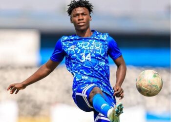Liberian striker Emmanuel Flomo in action during a Rwanda Premier League match