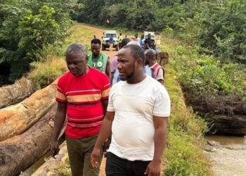 Members of the Polunaken Movement visit the Tienpo Bridge site as fundraising efforts continue to support completion of the long-delayed project.