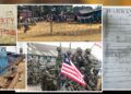 Residents present images of barbed wire fencing and military presence amid a land dispute near the 72nd Barracks in Paynesville.