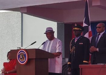 President Joseph Nyuma Boakai delivers his State of the Nation Address at the Capitol grounds following the arson attack on Liberia’s Joint Chambers.