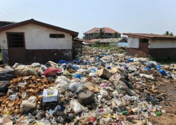 Garbage-filled campus at Johnsonville Public School as students face toilet shortage and health risks in Montserrado County
