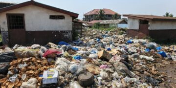 Garbage-filled campus at Johnsonville Public School as students face toilet shortage and health risks in Montserrado County