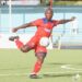 Liberian international footballer Sebastian Teclar in action