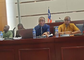Liberian Senate joint committee hearing on the proposed ArcelorMittal Mineral Development Agreement amendment in Monrovia.