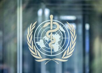 World Health Organization logo displayed at WHO headquarters as the agency responds to the United States’ formal withdrawal.