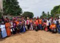 Women beneficiaries and partners gather in Nyehn Town, Todee District, during a World Bank-funded Liberia Women’s Empowerment Project activity in Rural Montserrado.