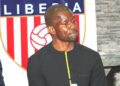 Liberia Football Association President Mustapha I. Raji at an LFA event in Monrovia as a civil society group calls for investigation into an alleged altercation.