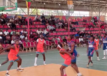 Lofa County basketball team in action at the National County Sports Meet in Paynesville