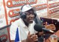 Bong County Senator Prince Kermue Moye speaking on Premium FM in Gbarnga