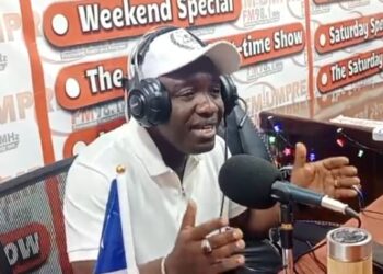Bong County Senator Prince Kermue Moye speaking on Premium FM in Gbarnga