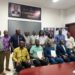 Civil Service Agency officials and National Bureau of Concessions staff pose after an in-person verification audit at the CSA headquarters in Congo Town, Monrovia.