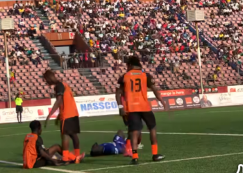 Bong County players confront teammate during County Meet match against River Gee