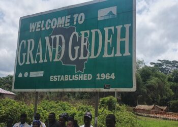 Grand Gedeh County sign during fact check on CDC presidential election wins