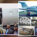 Composite image showing Liberia’s presidential aircraft and evidence from tyre failure investigation at Roberts International Airport