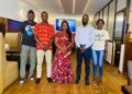 Minister-designate Cornelia Kruah poses with Sports Writers Association of Liberia leadership after consultative meeting