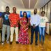 Minister-designate Cornelia Kruah poses with Sports Writers Association of Liberia leadership after consultative meeting